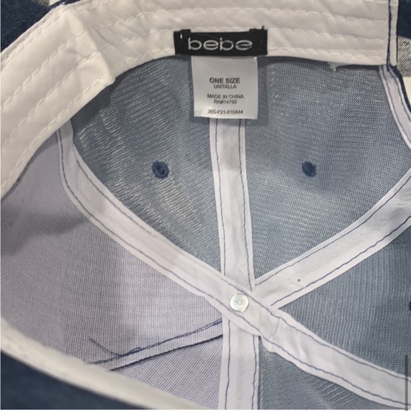 Women’s Bebe Hat with Crystals Rhinestone Logo and Panel - Picture 8 of 8